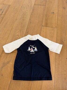 Janie and Jack Navy & White Sailboat Rashguard